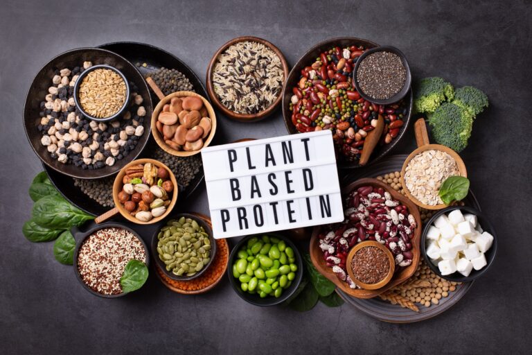 Variety of vegan, plant based protein food, legumes, lentils, beans, Plant-Based Protein Powder Your Ultimate Guide to Strength, Health, and Sustainability from mend.zone